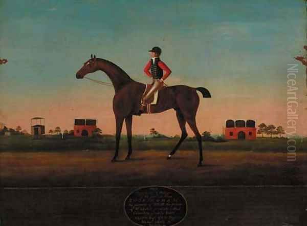 Rockingham, a bay racehorse, with jockey up Oil Painting by English School