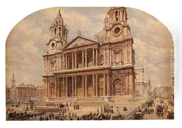 St.Paul's Cathedral Oil Painting by English School