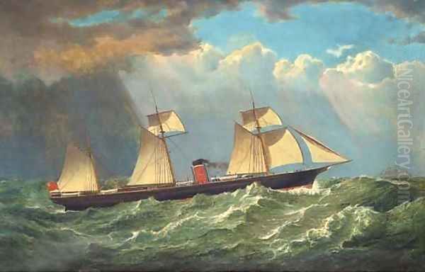 Steam and sail Oil Painting by English School