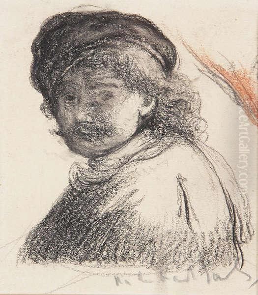 Portret Van Rembrandt Oil Painting by Jakob Smits