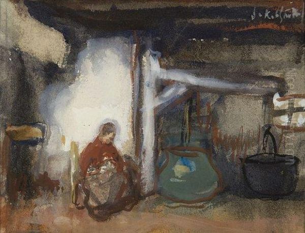 Interieur En Campine Oil Painting by Jakob Smits