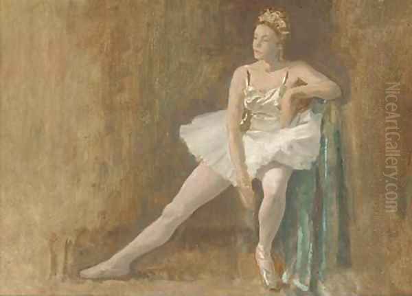 Study of a ballerina Oil Painting by English School