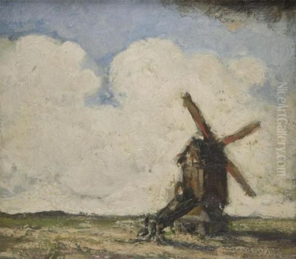 The Windmill Oil Painting by Jakob Smits