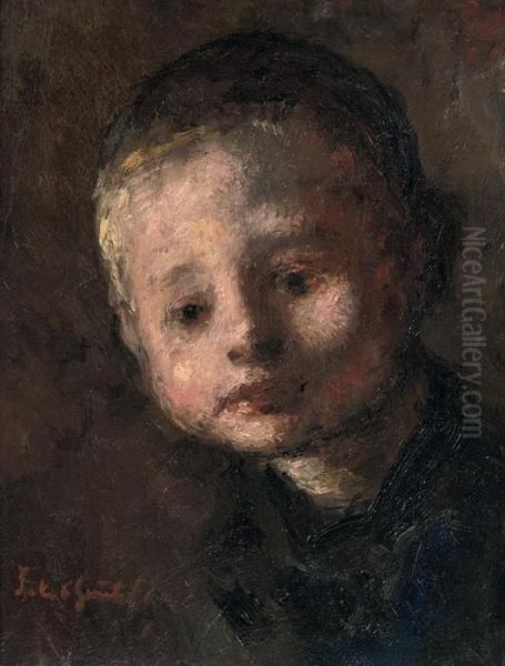 Boby: Portrait Of The Son Of The Artist Oil Painting by Jakob Smits