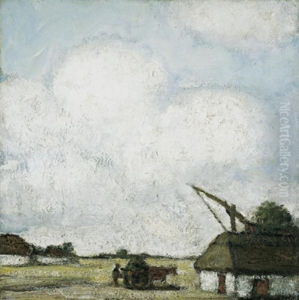 Kempisch Landschapmet Hoeve Oil Painting by Jakob Smits