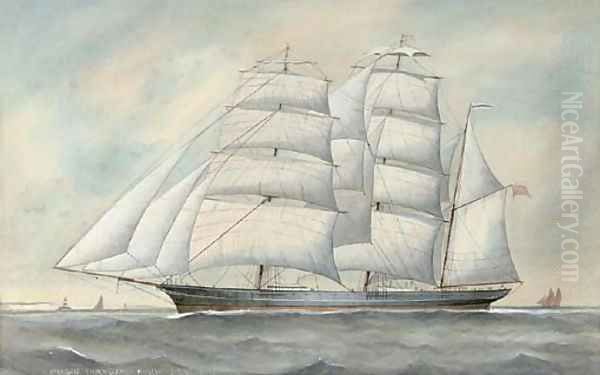 The clipper ship Cairngorm under full sail Oil Painting by English School