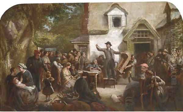 The country auction Oil Painting by English School