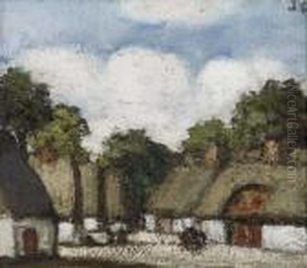 A Farmhouse Oil Painting by Jakob Smits