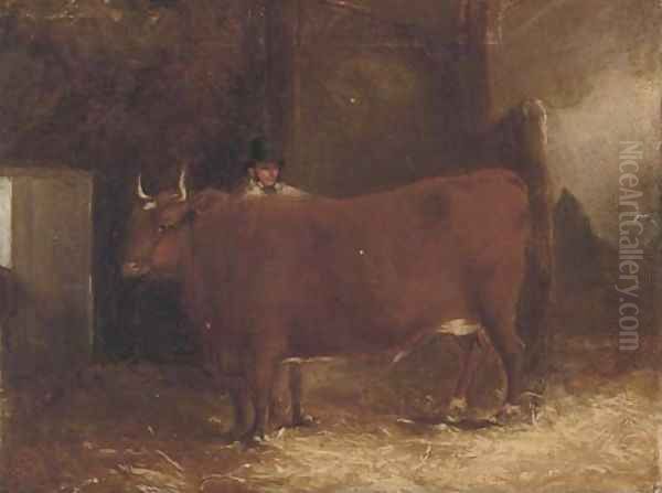 The prize bull Oil Painting by English School