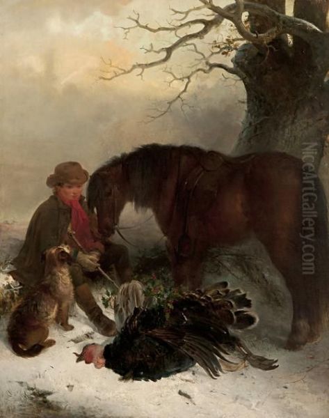 Thoughts Of Christmas Oil Painting by Edward Robert Smythe