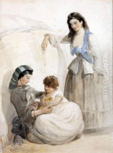 Figure Group Oil Painting by Edward Robert Smythe