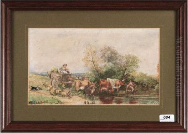 Crossing The Ford Oil Painting by Edward Robert Smythe