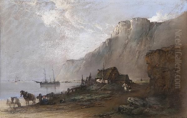 Coastal Scene Oil Painting by Edward Robert Smythe