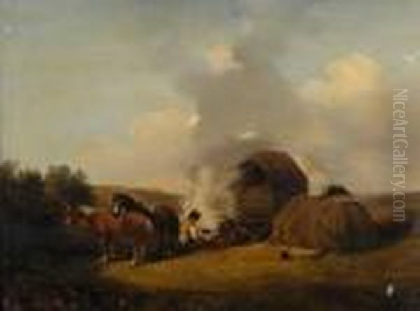 Making Camp Oil Painting by Edward Robert Smythe