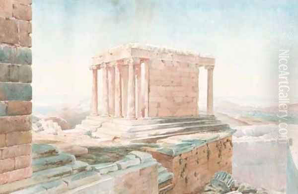 View from a Greek temple Oil Painting by English School