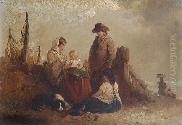 The Fisherman And His Family Oil Painting by Edward Robert Smythe