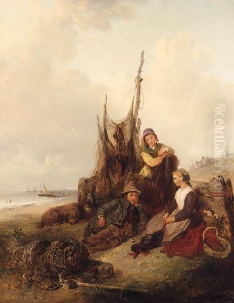 Fisherman's Tale Oil Painting by Edward Robert Smythe