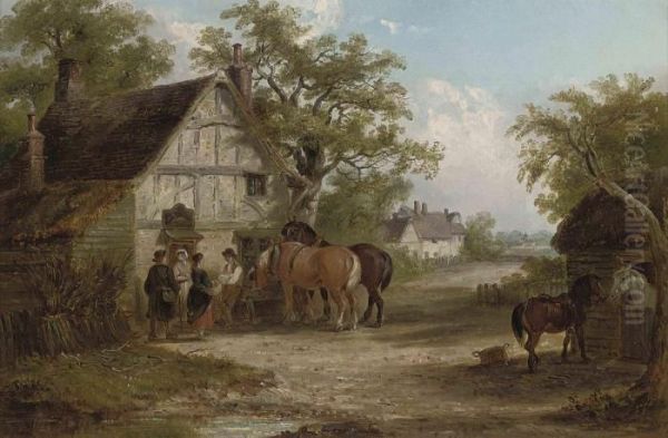 A Rest At The Inn Oil Painting by Thomas Smythe