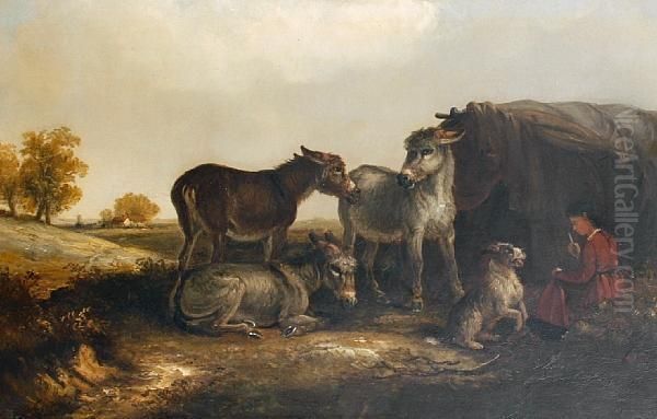 A Gypsy Encampment Oil Painting by Thomas Smythe