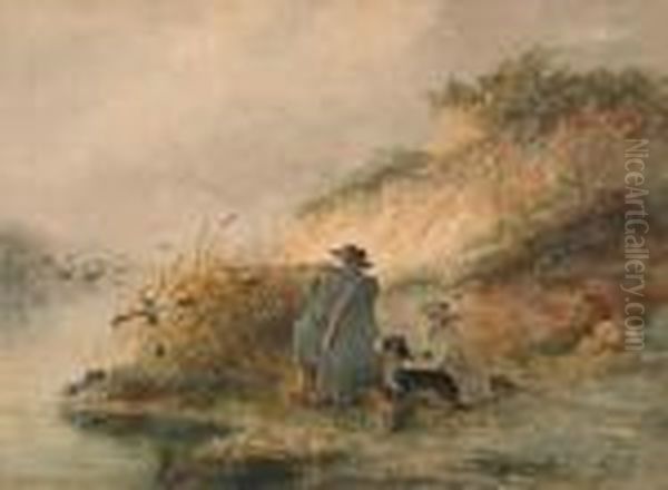 Duck Shooting Oil Painting by Thomas Smythe