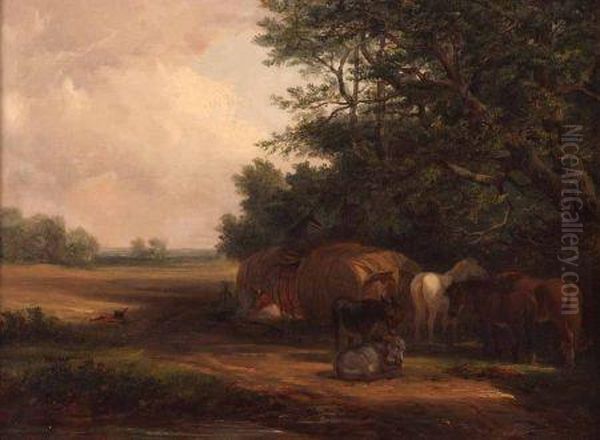 A Gypsy Encampment Oil Painting by Thomas Smythe