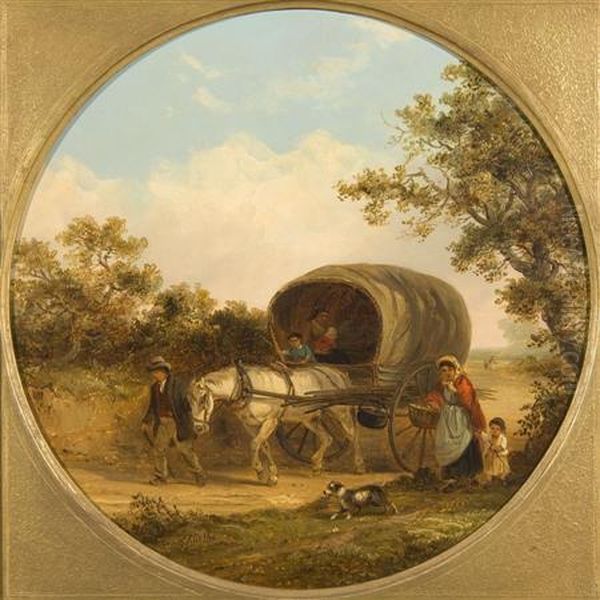 Travellers On The Road Oil Painting by Thomas Smythe