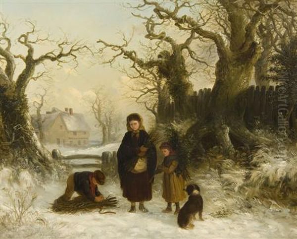 Gathering Holly Oil Painting by Thomas Smythe