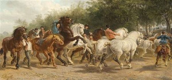 The Horse Fair (after Rosa Bonheur) Oil Painting by Thomas Smythe