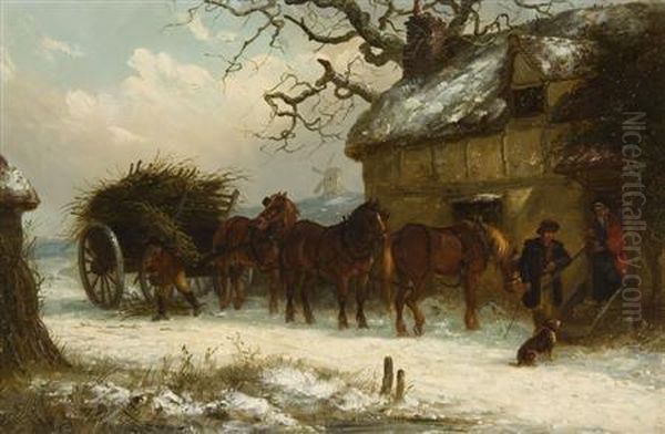 A Glass Of Christmas Cheer Oil Painting by Thomas Smythe