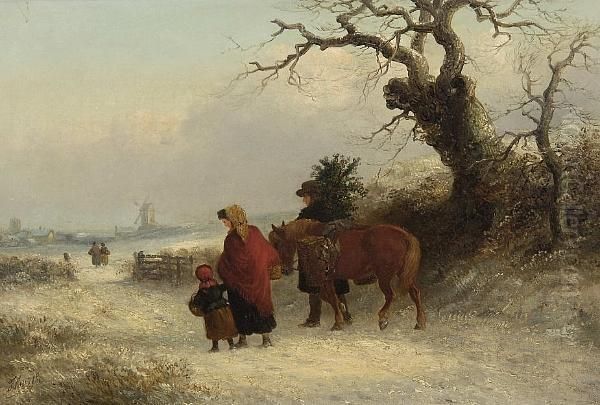 Bringing Home The Holly Oil Painting by Thomas Smythe