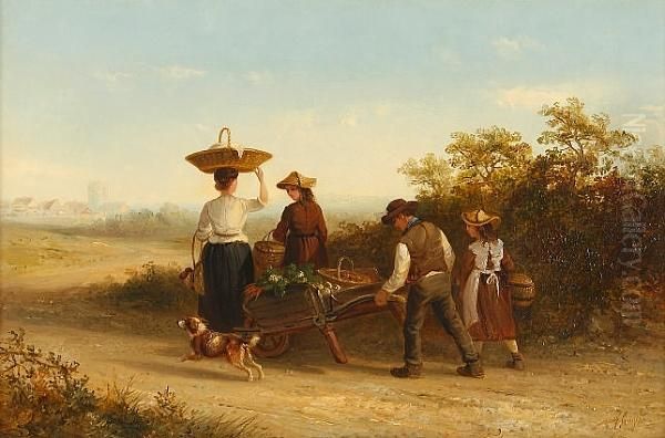 Going To Market Oil Painting by Thomas Smythe