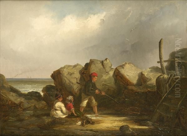 Shrimpers Oil Painting by Thomas Smythe