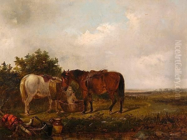 Feeding The Horses Oil Painting by Thomas Smythe