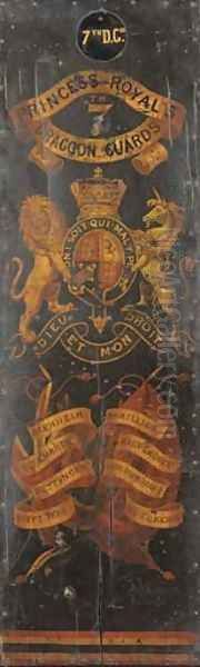 A heraldic panel for the Princess Royals 7th Dragoon Guards Oil Painting by English School