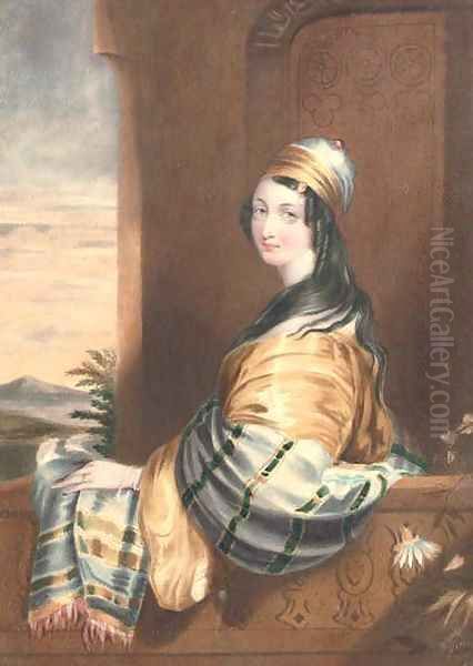 A lady in Eastern dress Oil Painting by English School