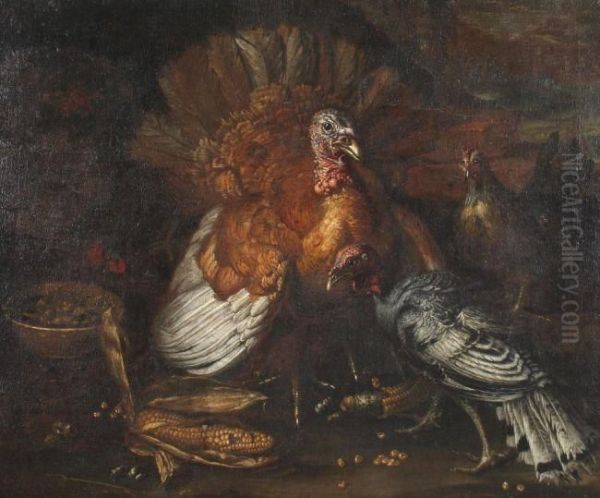 Truthahn Und Truthennen Oil Painting by Frans Snyders