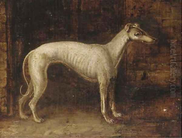 A prize greyhound Oil Painting by English School