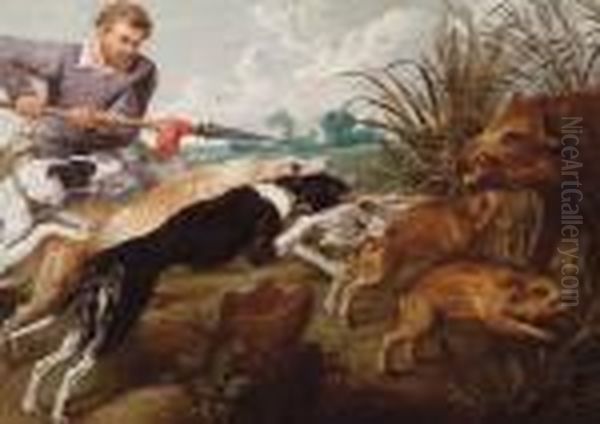 Caccia Al Cinghiale Oil Painting by Frans Snyders