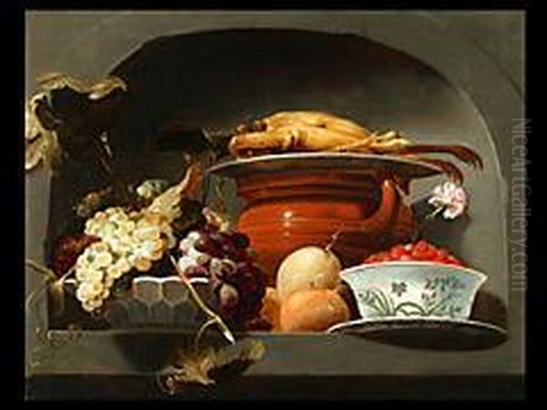 Stilleben Mit Fruchten Und Perlhuhn Oil Painting by Frans Snyders