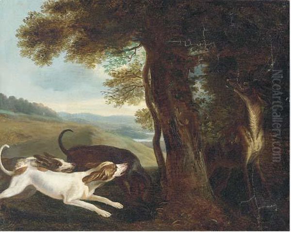 A Stag Hunt Oil Painting by Frans Snyders