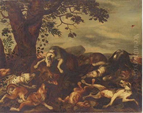 Chiens Attaquant Un Sanglier Oil Painting by Frans Snyders