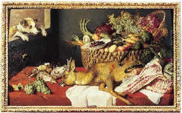 Nature Morte Au Brocard Oil Painting by Frans Snyders