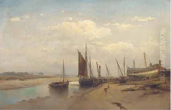 An east coast boatyard at low tide by English School