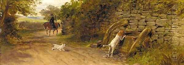 At the water trough Oil Painting by English School