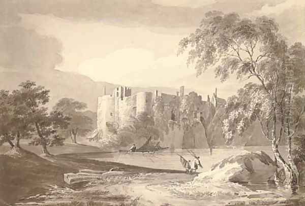 Chepstow Castle Oil Painting by English School