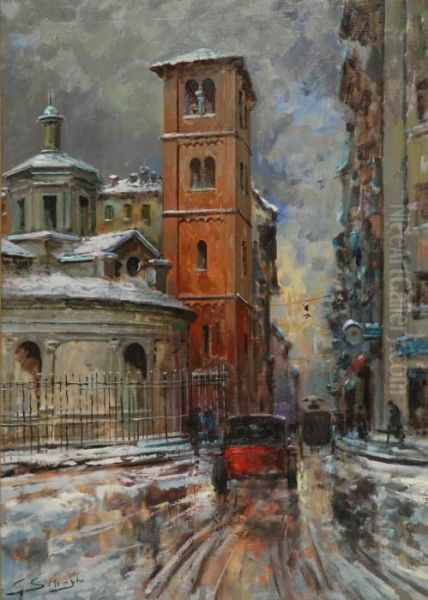 Milano, San Satiro Oil Painting by Giuseppe Solenghi