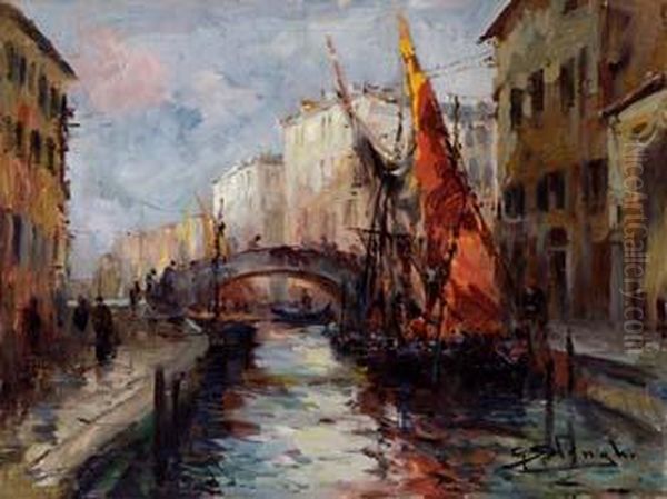 A Chioggia Oil Painting by Giuseppe Solenghi