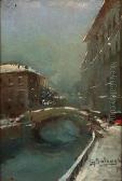 Vecchia Milano Oil Painting by Giuseppe Solenghi