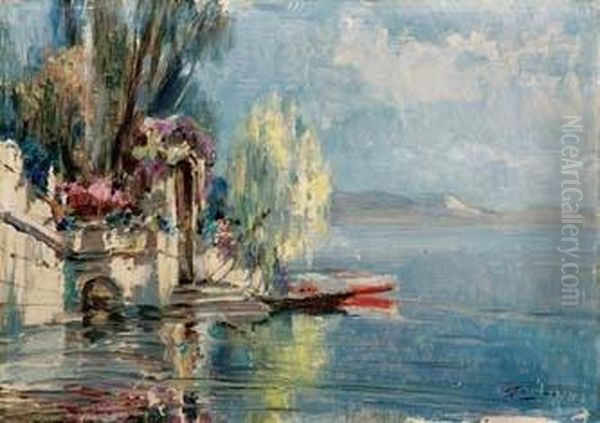 Villa Sul Lago Oil Painting by Giuseppe Solenghi