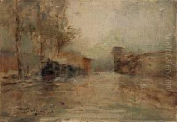 Paesaggio Urbano Oil Painting by Giuseppe Solenghi